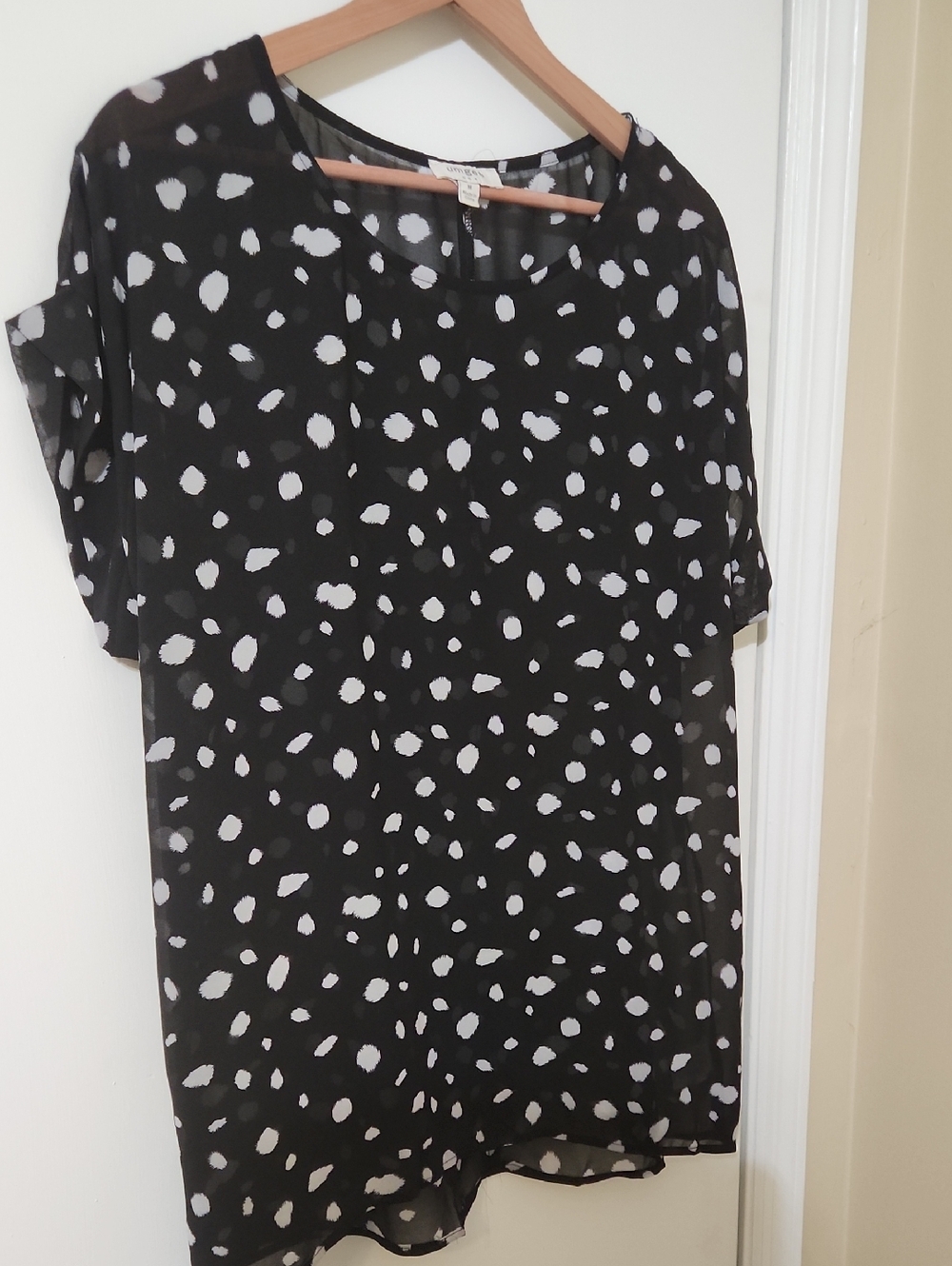 Umgee Black Top with White Spot Pattern